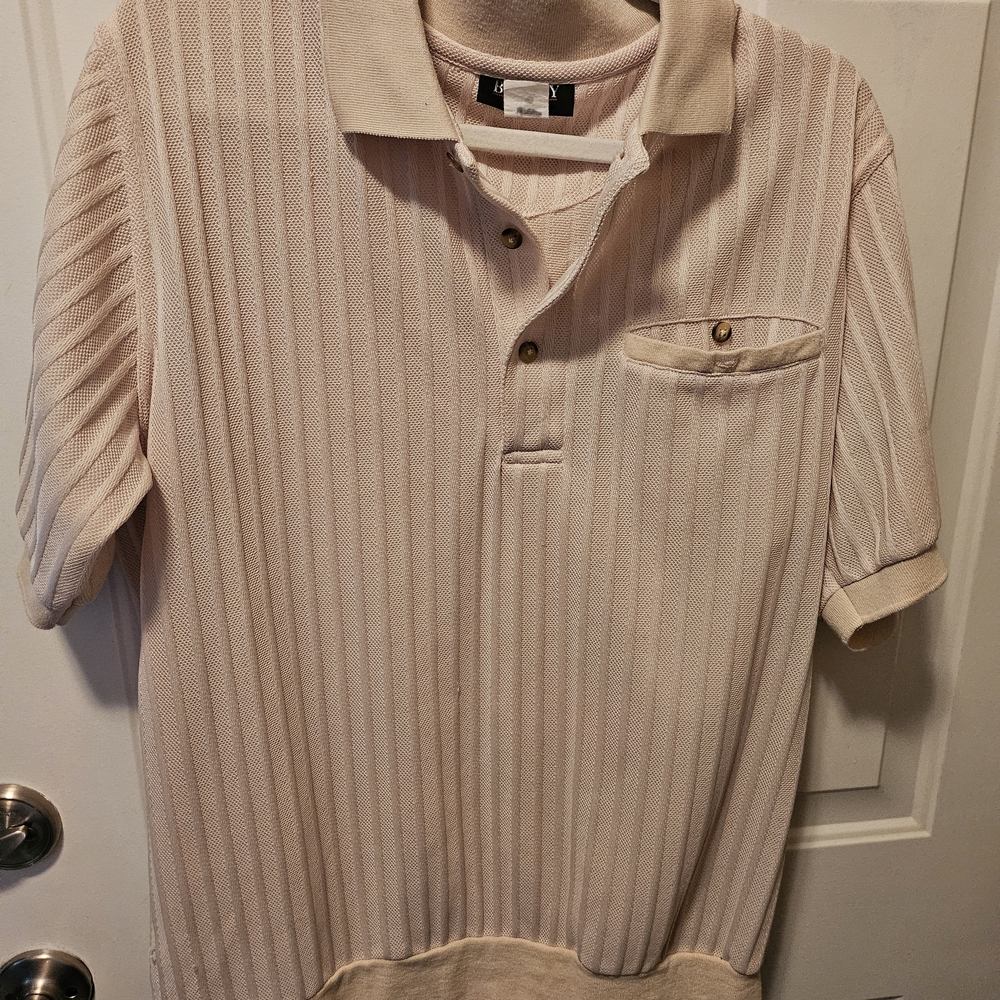 Vintage Classic Beige Polo Shirt for Men Botany 500 Rare